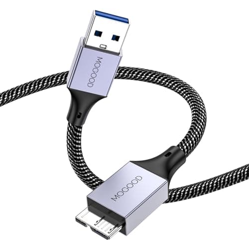 Image of MOGOOD USB 3.0 Micro B Cable, 0.5M USB 3.0 Plug to Micro B Plug Data Cable for External Hard Drives WD, Seagate, My Passport, Samsung Galaxy S5/Note 3/Note Pro 12.2 etc