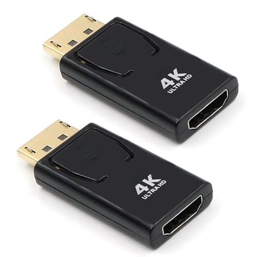 Image of EasyULT 2 Packs DisplayPort to HDMI Adapter, 4K DP Male to HDMI Female Converter, Support 4K 1080P Audio, for HDTV, Monitors, Projectors, Laptops and Others