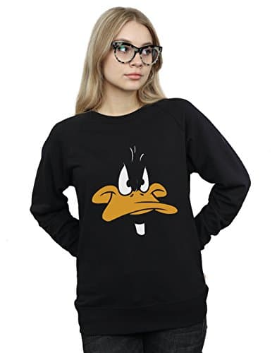 Image of Looney Tunes Women's Daffy Duck Big Face Sweatshirt XX-Large Black