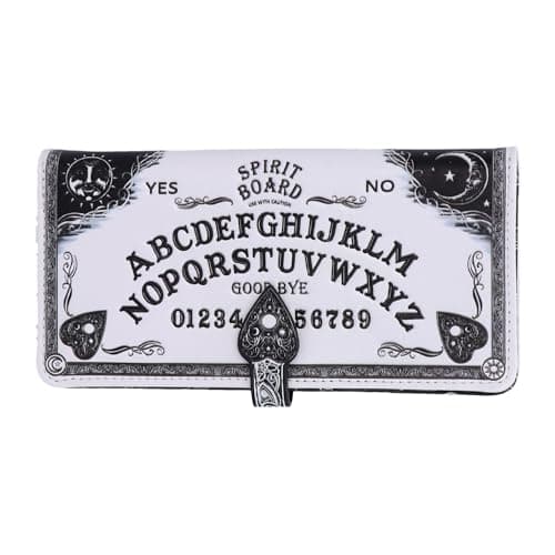 Image of Nemesis Now White Spirit Board Embossed Ouija Purse, 18.5cm, White, PU Leather