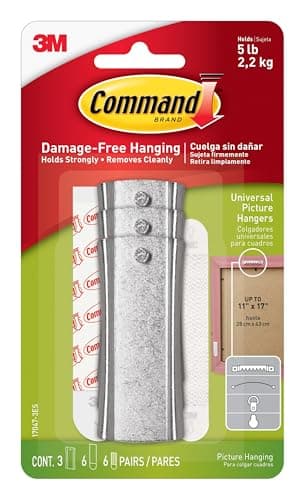 Image of Command Large Universal Frame Hanger, 3-Hangers, 6-Strips, 6-Frame Stabilizer Strips, Decorate Damage