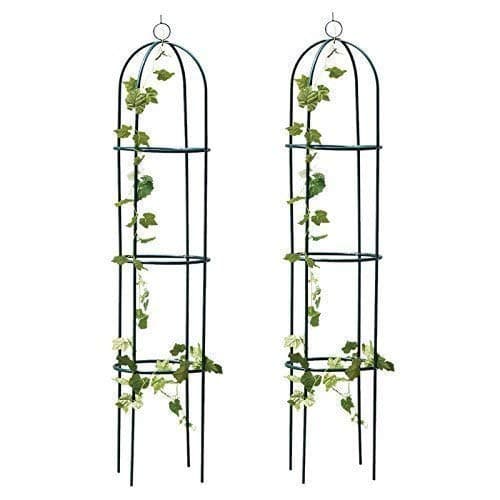 Image of Garden Mile® 2x Large 2m Metal Garden Obelisk Heavy Duty Strong Tubular Plant Cage For Roses Climbing Plant Support Structure Obelisks For Climbing Plants Garden Decoration