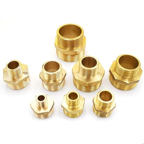 Image of 2pc Brass Pipe Fitting Reducer Hex Nipple Adapter Connector - 1/8'' to 1'' BSP Male Thread(1/2x1/8)