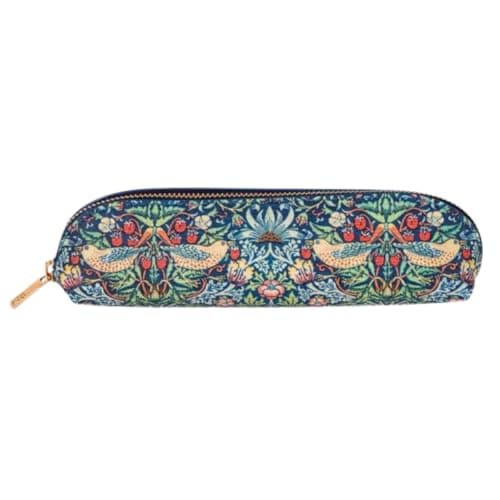 Image of William Morris Strawberry Thief Deluxe Slim Pencil Case – Zip Pencil Pouch for Pens, Pencils & Stationery – Slim School & Office Pencil Case 220 × 60 × 60 mm