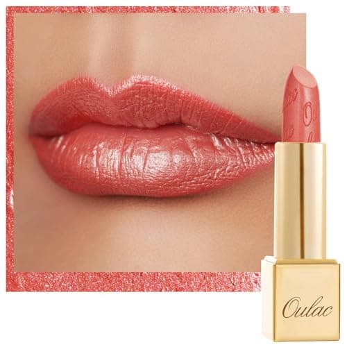 Image of OULAC Metallic Shine Glitter Lipstick, Orange High Impact Lipcolor, Coral Lightweight Soft and Ultra Hydrating, Long Lasting, Vegan & Cruelty-Free, Full-Coverage Lip Color 4.3 g/0.15 Nemo Go Home(06)