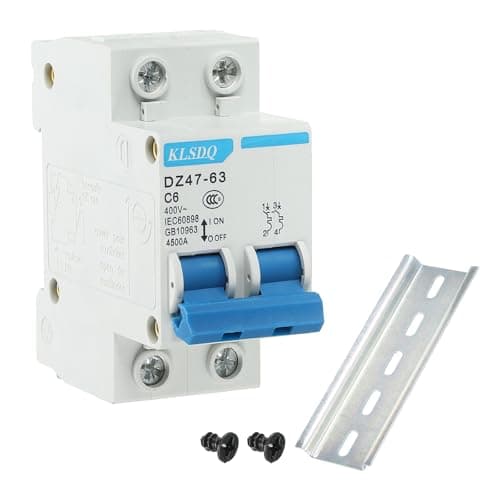 Image of sourcing map Miniature Circuit Breaker Low Voltage AC 6A 400V 2 Pole DIN Rail Installation DZ47-63 C6