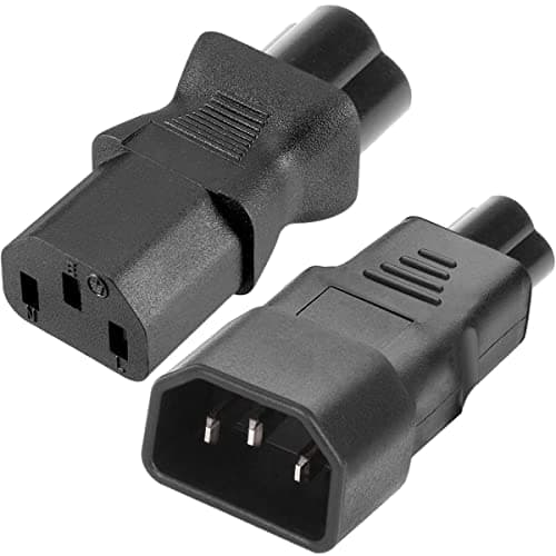 Image of HAAMNING7 IEC C14/C13 to C5/C6 Cloverleaf Power Adapter for Kettle, 3 Pin Male Female IEC320 AC 250V 10A Plug Socket Connector Converter for Laptop UPS Monitor, 2 PCS