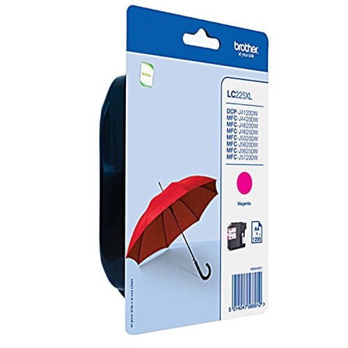 Image of Brother LC-225XLM Inkjet Cartridge, Magenta, Single Pack, High Yield, Includes 1 x Inkjet Cartridge, Brother Genuine Supplies
