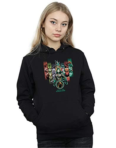 Image of Absolute Cult DC Comics Women's Aquaman Unite The Kingdoms Hoodie Black Medium