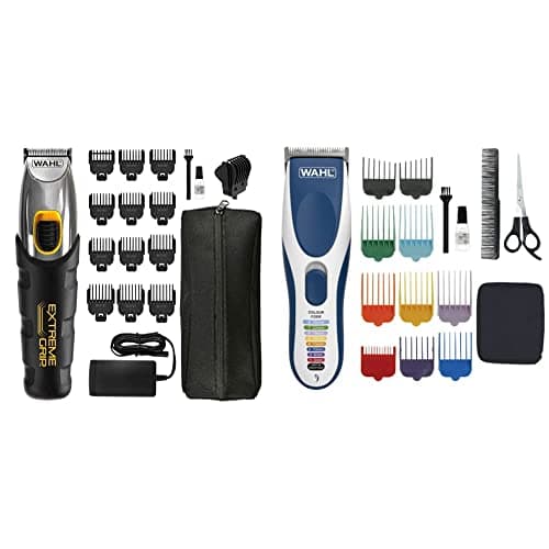 Image of Wahl Beard Trimmer Men, Extreme Grip Hair Trimmers for Men, Precision Cutting Blades & Father's Day Gift, Head Shaver, Men's Hair Clippers with Colour Coded Clipper Guides