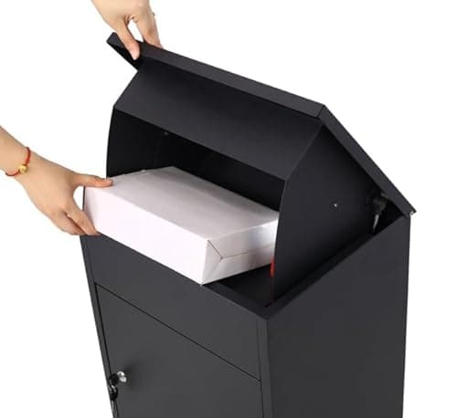 Image of DWD® Wall/Floor Mounted Large Lockable Parcel Drop Box for Safe & Secure Multiple Internet Courier Deliveries of Large Delivery Packets Weatherproof Outdoor Delivery Box (Grey)