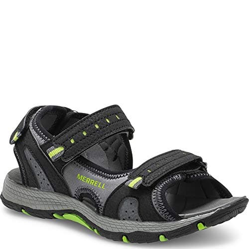 Image of Merrell Unisex Kids Panther 2.0 Ankle Strap Sandals, Black, 2 UK