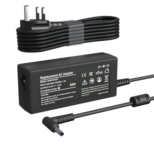 Image of Riabwwox 65W Laptop Charger Compatible with HP ProBook 440 450 455 470 640 645 G3 G4 G5 G6, EliteBook 830 840 850 725 735 755, Pavilion 11 13 14 15 17, 250-G7 250-G6 AC Adapter Power (4.5 X 3mm)