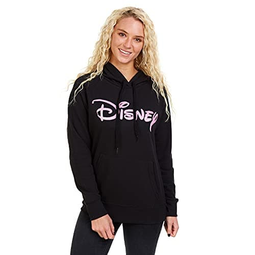 Image of Disney Women's Plain Logo Hoodie, Black (Black Blk), 12 UK