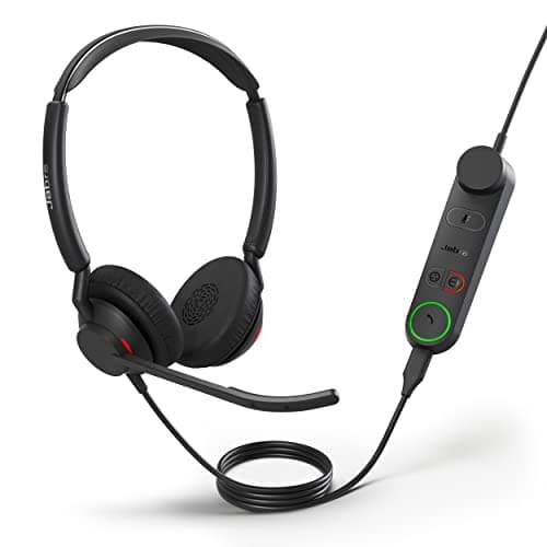 Image of Jabra Engage 50 II Wired Stereo Headset with Link Call Control - Noise-Cancelling 3-Mic Technology, USB-C Cable - Works with All Leading Unified Communications Platforms Such as Zoom & Unify - Black