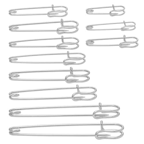 Image of 50 Safety Pins - Small Medium Large Safety Pins for Clothes Nickel Plated Steel Ideal for Arts & Crafts Sewing Hemming and DIY Jewellery Strong Nickel Plated Craft(45mm)