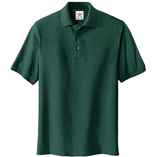 Image of Stars and Stripes Plain Bottle Green Polo Shirt - Pique Medium 50% Cotton 50% Polyester