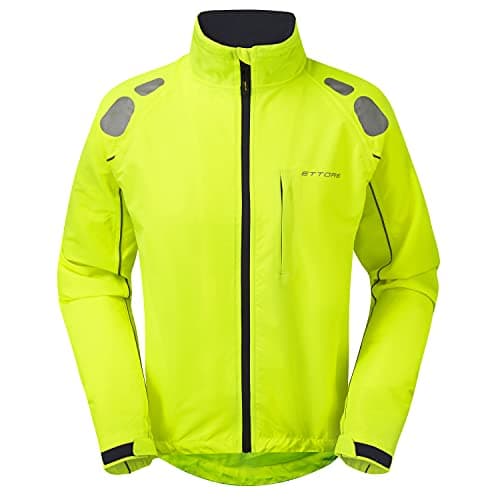 Image of Ettore Mens Cycling Jacket Waterproof Breathable High Visibility - Yellow - Night Eagle II - S