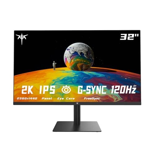 Image of KTC Flat 32 Inch Monitor, QHD 1440P 2K 100Hz IPS Large Computer Monitor, Ultra Thin Bezels, Anti-Blue Light, HDR10, 103% sRGB, 86% DCI-P3, 350 Nits, 3ms MPRT, Adaptive Sync for Working and Gaming