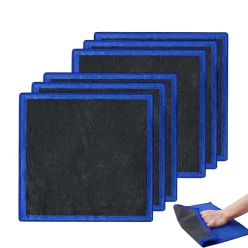 Image of 6 Pack Clay Towel for Car Detailing, Clay Bar Cloth Clay Towel, Fine Grade Microfiber, Reusable Alternative to Clay Mitt and Bar, No Scratch Paint Decontamination, 12"x12" Blue (6 Pack)