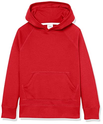 Image of Amazon Essentials Girls' Pullover Hoodie Sweatshirt, Red, 8 Years