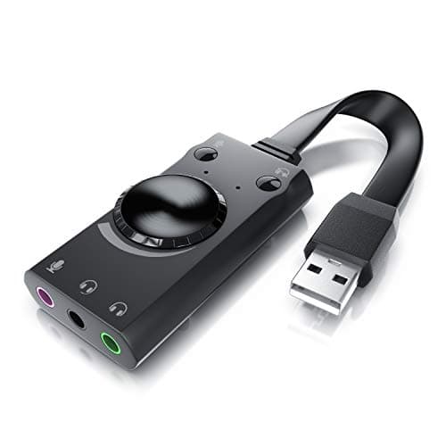 Image of CSL - USB mini sound card - external - Virtual Surround Sound - for computer notebook tablet PC Macbook - Plug and Play - Windows 10 and Windows 11 compatible - black