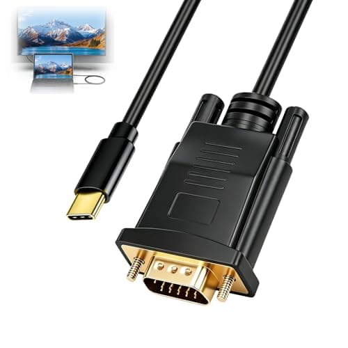 Image of Stamlyn USB C to VGA Cable 1.8M, Type C to VGA Adapter [1080P@60Hz, Compatible with Thunderbolt 3/4 ] for MacBook Pro/Air, iPad Pro, Surface Book, Laptops to Monitor/Projector - Video Converter