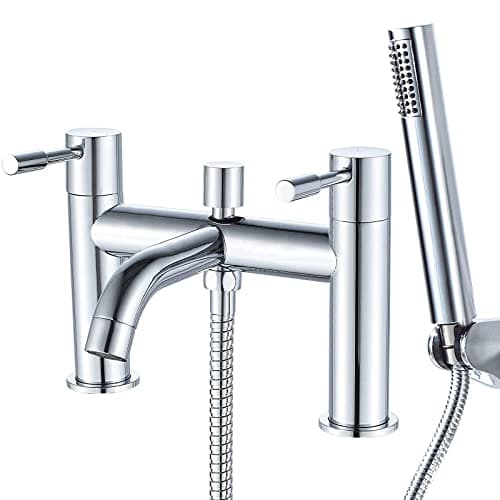 Image of Bath Mixer Taps,NewEast Modern Dual Lever Chrome Brass Bathroom Shower Mixer Tap Tub Tap