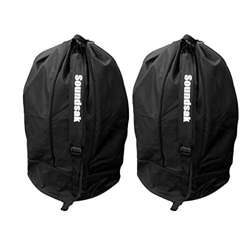 Image of Universal Fit Speaker Bags - Heavy Duty Padded Carry Case with Reinforced Handles – Protect Your Portable PA & DJ Speakers – Water-Resistant with Adjustable Shoulder Strap