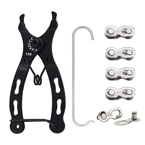 Image of Saipor Bicycle Chain Repair Tool Kit, Bike Link Plier with 5 Pairs Quick Link Bicycle Chain Joint Connector Reusable MTB Magic Buckle Missing Link for 10 Speed Chain