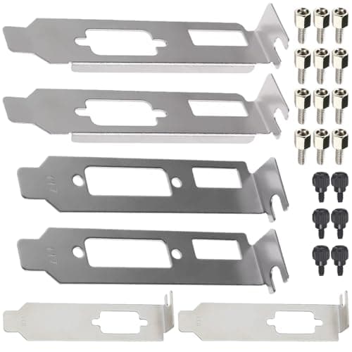 Image of HAAMNING7 Low Profile/Half Height Bracket Socket for DP/HDMI + VGA & DVI + HDMI ATI GPU & VGA for NVIDIA Graphics Video Card Stainless Steel, with Hexagonal Studs, Thumb Screws (6 Pack)