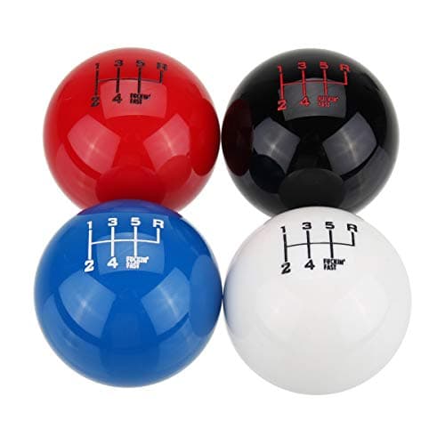 Image of M16X1.5 6 Speed Round Ball Gear Shift Knob Short Throw Shifter Lever Universal - Black(Black)