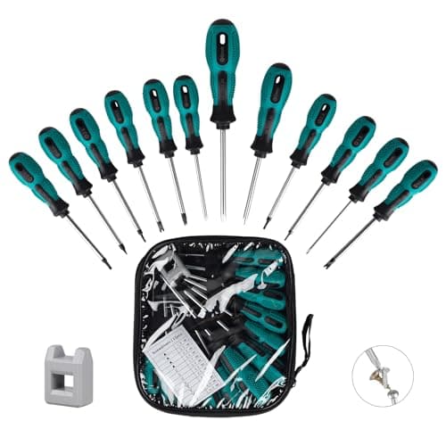 Image of SUPAWAY Screwdriver 12-Piece Manual Screwdriver with Magnetizer and Tool Kit for Computer Car Household Appliances Furniture Repair Screwdriver Tool Set for 3 Special Screws: ▲, U, Y, 9 Sizes