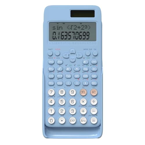 Image of NEWYES Advanced Scientific Calculator for Exam, 401 Functions | 2 Line Display, Slide-on Cover, Ideal for Secondary School College Students Maths Science Study (Blue)