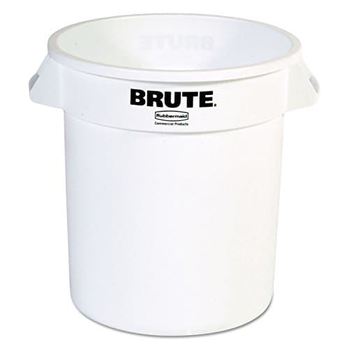Image of Rubbermaid FG261000WHT Brute Round Container, 37.9 L, White (Pack of 6)