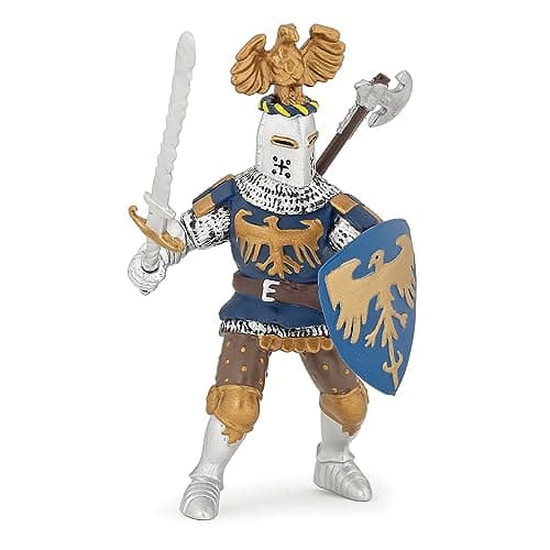 Image of Papo - Realistic Blue Crested Knight Figure - Ages 3+ - Fantasy & Medieval Collection - Creative Play Knight - Gift Idea Toy for Girls and Boys