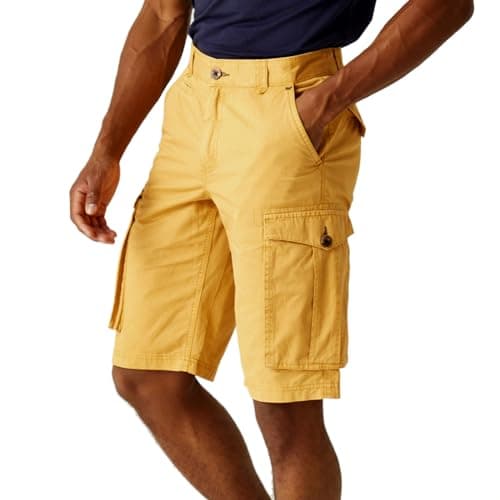Image of Regatta Mens Shorebay Vintage Walking Cargo Shorts - Gold Straw - 38