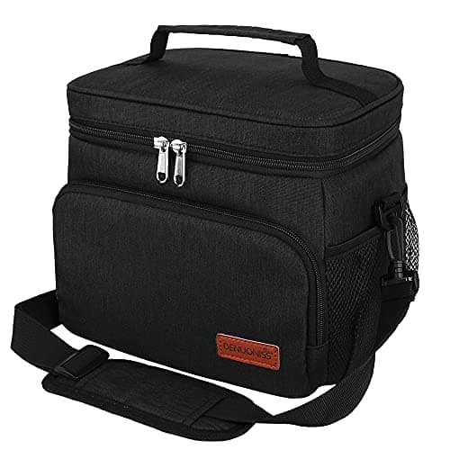 Image of hombrima Lunch Bags, Insulated Lunch Box Cooler Bag for Kids Adults School Hiking Picnic (Black)