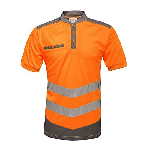 Image of Regatta TRS176MD7BV Tactical Hi-Vis Polo, Size Medium, Orange/Grey
