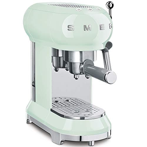 Image of Smeg ECF01PGUK 50's retro style espresso coffee machine, stainless steel filter holder, an anti-drip system, 1L, Pastel Green