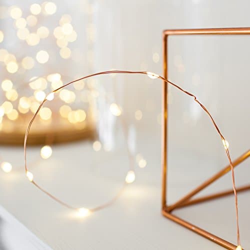 Image of Lights4fun Indoor Fairy String Lights with 50 Warm White Micro LEDs on Copper Wire Battery Operated 2.45m