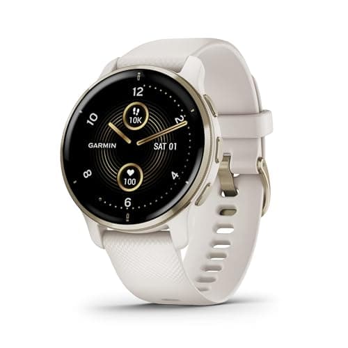 Image of Garmin Venu 2 PLUS (45 mm), AMOLED GPS Smartwatch with All-day Advanced Health and Fitness Features, Voice Functionality, Music Storage, Wellness Smartwatch with up to 9 days battery life, Ivory