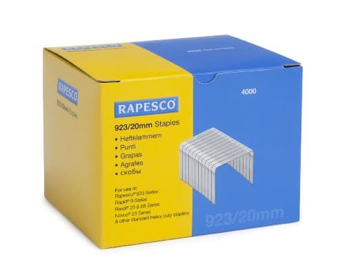 Image of Rapesco S92320Z3 923/20mm Galvanised Staples, Type 23, Box of 4000
