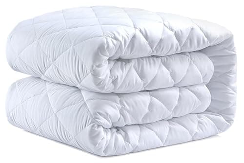 Image of Caroline Shatuik Single Mattress Protector Single Bed Fitted Extra Deep Quilted Mattress Cover - Anti Allergy Single Mattress Topper - Not Waterproof(90 x 190 +30cm)
