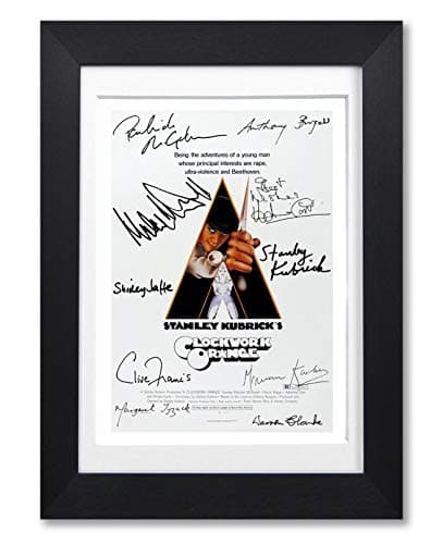 Image of Clockwork Orange Cast Signed A4 Poster Photo Print Framed Autograph Gift Movie Film Stanley Kubrick (A4 Black Framed & Mounted)