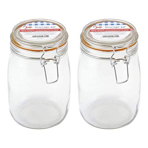 Image of Tala Classic Airtight Lever Arm Clip Top Lid Storage Jar 950ml Clear (Pack of 2)