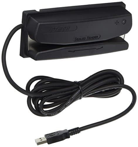 Image of ID Tech Omni Magnetic Card Reader – Magnetic Card Reader (USB/PS/2 Black 65 mA, 5 V, 52 x 50 x 35 mm, 635 g; 1.83 m; 0 – 55 °C)