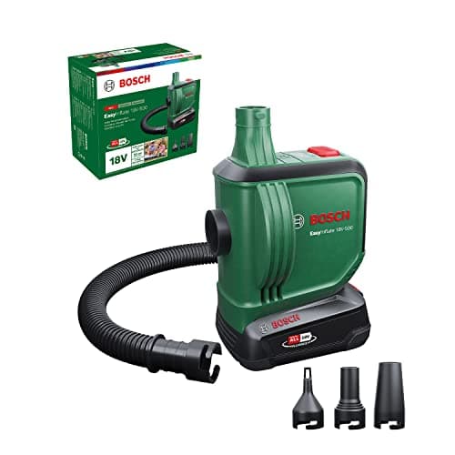 Image of Bosch Home and Garden Cordless Air Pump/Air Pump for Air Mattress EasyInflate 18V-500 (1x 2.0Ah Battery; 18 Volt System; Inflate or Deflate Airbeds, Paddling Pools and Other Toys; in Carton Packaging)