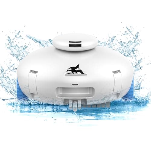 Image of Cordless Robotic Pool Vacuum - Pool Cleaner for above Ground/In-ground Pools - 7500mAh Battery Lasts 140 Mins, Self-Parking, Powerful Suction Pool Cleaner Vacuum for Flat-bottom Swimming Pools
