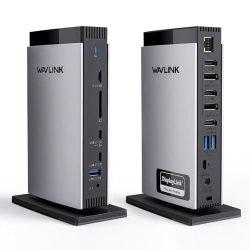 Image of WAVLINK Displaylink Laptop Docking Station with 3 HDMI, USB C Dock Triple Display 4K+Dual 2K, 100W Charging for M1 M2 M3 M4 M5 Mac and Windows, 2DP, 5 USB Ports, Ethernet, Compatible with MacBook Neo